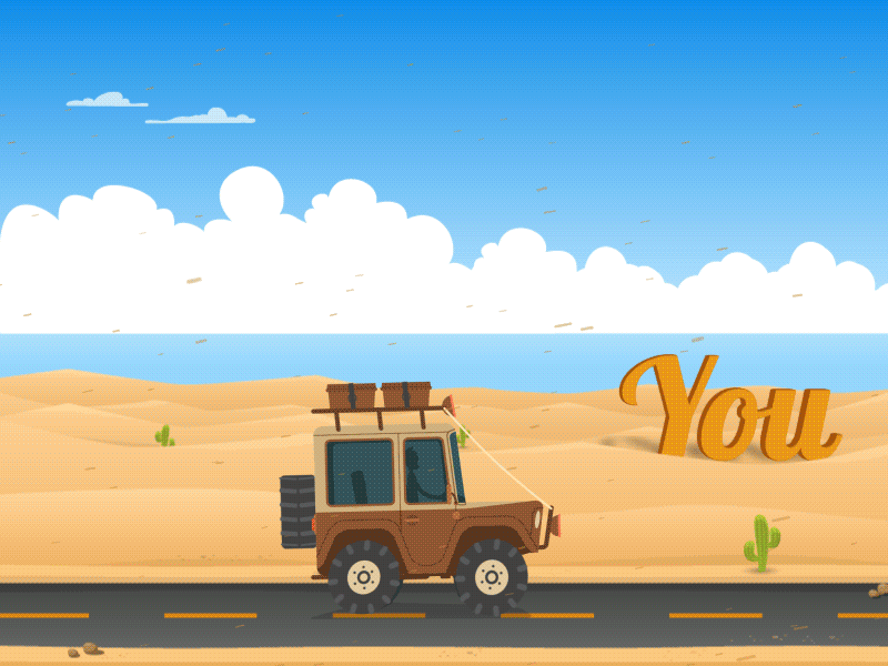 Viajando en camioneta por el mundo: Gifs animado de viajes